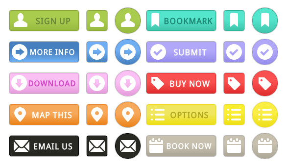 WordPress Buttons Pack - Rainbow Buttons