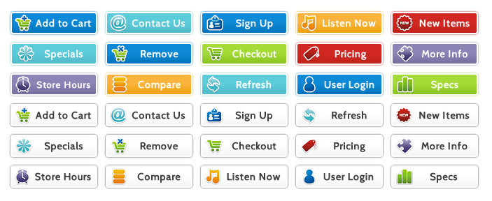 E-Commerce Buttons - All Buttons