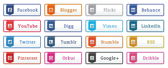 WordPress Buttons Pack - Social Media Badge Buttons