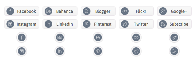 WordPress Buttons Pack - Gray Social Buttons
