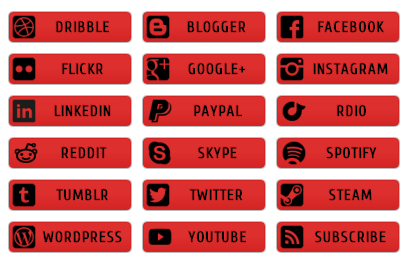 Red Social Buttons - All Buttons