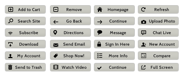 WordPress Buttons Pack - Monochrome Mini Buttons