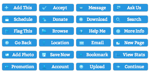 WordPress Buttons Pack - Electric Blue Buttons