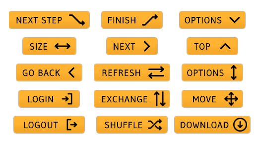 WordPress Buttons Pack - Orange Arrow Buttons